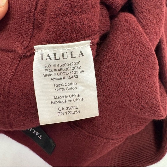 Talula by Aritzia Flare Skater Mini Skirt Maroon Red 100% Cotton Small Fall - Picture 6 of 9